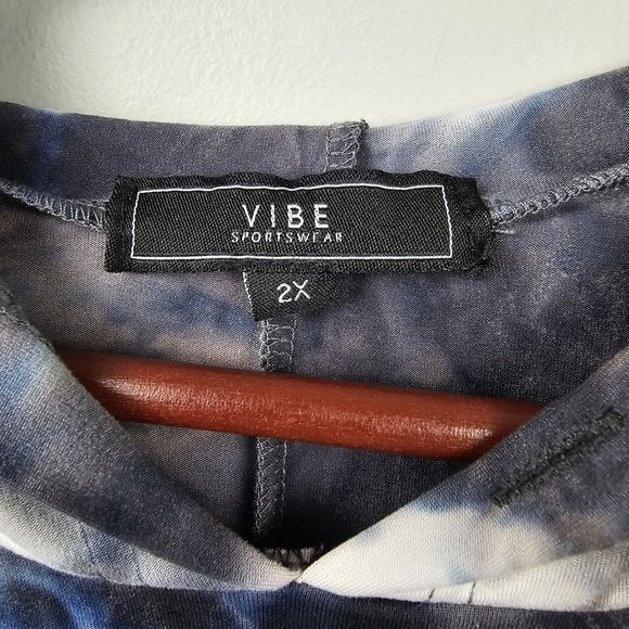VIBE Sportswear Soft Tie Dye Maxi Dress Hooded Multi-colored Womens Plus‎ Sz 2X - Picture 11 of 16